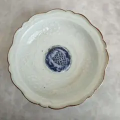 古伊万里 色絵 柘榴 向付 陽刻 猪口 江戸時代 骨董 金継ぎ
