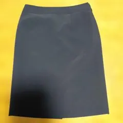 ダークグレー ストライプ タイトスカート ひざ丈