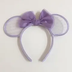 ディズニー 紫色 レースカチューシャ