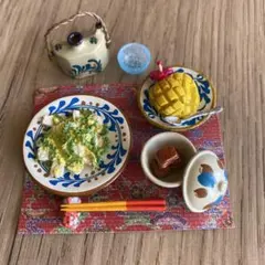 郷土めぐり　沖縄料理　ゴーヤーチャンプル　角煮　泡盛　マンゴー　シーサーの箸置き