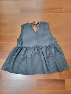 【新品】coca ストライプ ノースリーブ ベスト　チュニック Mサイズ グレー