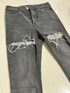 ダメージ加工ダークグレー スキニーデニムのサムネイル