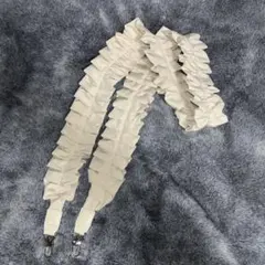 スマホストラップ 白　アイボリー　フリル