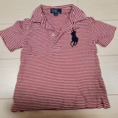 Polo by Ralph Lauren 赤白ストライプ ポロシャツ 3/6M