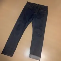 美品ユニクロ　＋j セルビッジストレートジーンズネイビー濃紺サイズ29赤耳