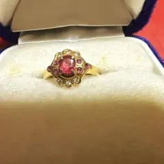 得値 赤珊瑚 ルビーリングセットヴィンテージ 18k - メルカリ