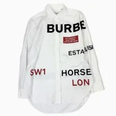 現行モデル BURBERRY ホースフェリー ロゴ 長袖 シャツ ホワイト Mのサムネイル