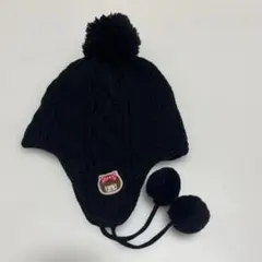 ミキハウス ポンポン付きニット帽