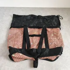 ABISTE アビステ かご柄 フリル エコバッグ 折りたたみ コンパクト