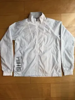 PUMA ホワイト フルジップ ウィンドブレーカー XL