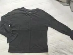 ギャップ GAP キッズ 黒トップス レーストップス 袖レース 140cm