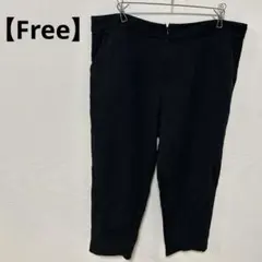 黒 ストレッチカジュアルパンツ ウエストジッパー付き　フリーサイズ