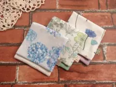 【ハーフハンカチ】夜明けの花畑など３枚セット