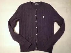 ポロ ラルフローレン カシミヤ入りケーブル編みカーディガン M