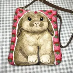 うさぎ柄ショルダーバッグ
