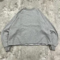 チャンピオン　短丈　無地　ソリッド　トップス　長袖　スウェット　古着　グレー　L