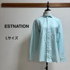 ⭐️ESTNATION エストネーション⭐️長袖シャツ 綿100%スカイブルー Lのサムネイル