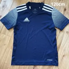 美品　120cm adidas 紺色　Tシャツ　サッカー　ウェア　スポーツ　アデ