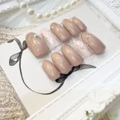 ネイルチップ ブラウン ベージュ ニュアンス