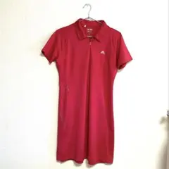 L 極美品　アディダスゴルフ　ゴルフウェア　半袖ワンピース ピンク　レディース