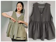 【美品】LEPSIM ギャザーWZIPベスト