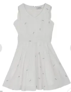dazzlin ストライプローズ刺繍ワンピース ホワイト Mサイズ