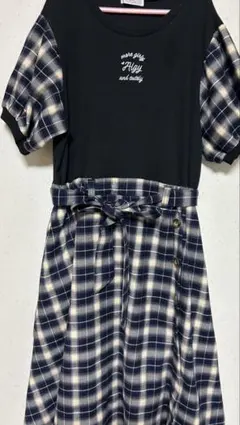 ALGY 半袖ワンピース チェック柄