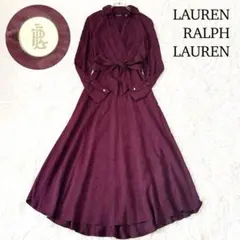 ローレンラルフローレン✨カシュクールワンピース ペイズリー ベルト 金ボタン M