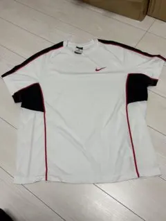 【美品】ナイキ DRI-FIT スポーツTシャツメンズXL 白×黒×赤 NIKE