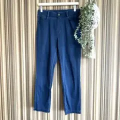 濃い青 ストレートレッグ デニムパンツ　ストレッチレディース　Ｌ