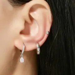 ⭐️ラインストーンピアス　シルバー3ペアセット⭐️