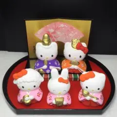 ハローキティ 雛人形セット　陶器　5体セット