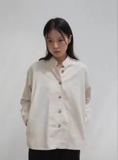 美品⭐︎コットンナイロンワッシャー クルーネックジャケット 