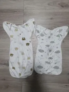 Coperta おくるみ Sサイズ クマと無名ブランド雲柄　スワルドル　美品