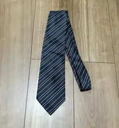 ネクタイ　シンプル　ストライプ　レトロ　スーツ　ネイビー 系　ボーダー