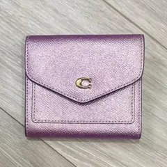 【新品同様】COACH コーチ ミニ財布 ピンク ウィンスモールウォレット