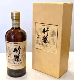 酒　竹鶴 21年 ピュアモルト ニッカ ウイスキー 箱付き 未開栓のサムネイル