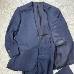 バーバリーロンドン スーツ ストライプ シルク ビジネス ネイビー