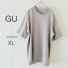 ジーユー 半袖Tシャツ グレー XL クルーネック ゆったり シンプル