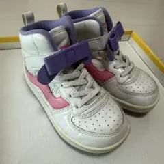 17cm VANS ハイカットスニーカー ホワイト/ピンク/パープル