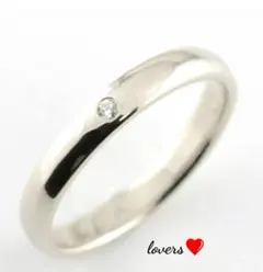 送料無料19号クロムシルバーワンポイントスーパーCZダイヤステンレスリング指輪