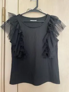 【ウィルセレクション】フリル付きリブトップス
