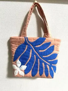 ハワイアンキルト　小さめトートバッグ　ハンドメイドのサムネイル