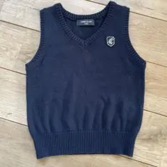 COMME CA ISM ネイビー Vネック ベスト 100A