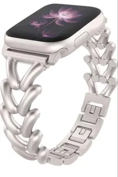 Apple Watch用シルバーチェーンバンド