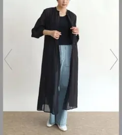 『新品未使用』ブラック ロングシャツワンピース コットン クローブ☆