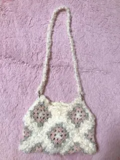 手編み グラニースクエア ショルダーバッグ ♡ 編み物 毛糸