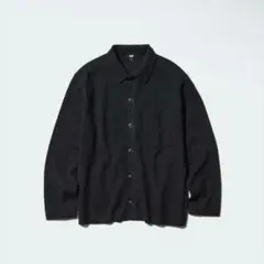 ユニクロ ミラノリブシャツカーディガン ブラック 黒