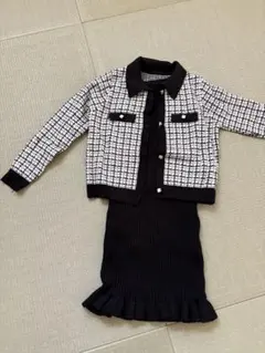 長袖　ニット風セットアップ