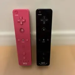 wii コントローラー リモコン ピンク 黒 ２個セット